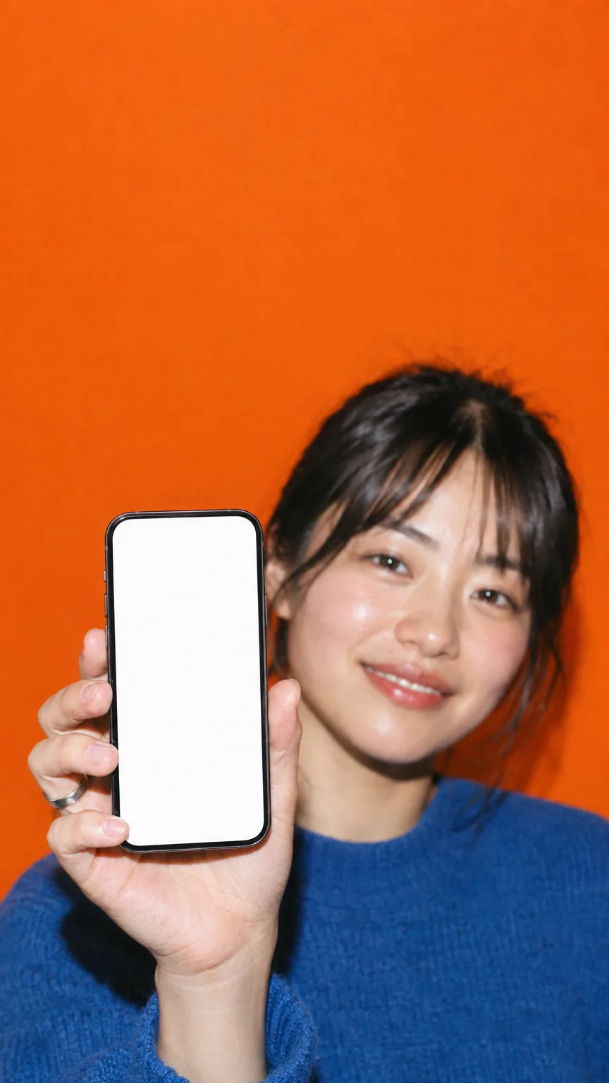 スマートフォンを持つ女性
